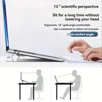 Adjustable Laptop Stand with Heat Sink Cooling System & Base - Portable Height Desk Elevator, Invisible Storage Compatible for Office, Bedside, Travel - Space-Saving Computer Stand for warming issues & Posture - Buy online at  Vibe In Cart.