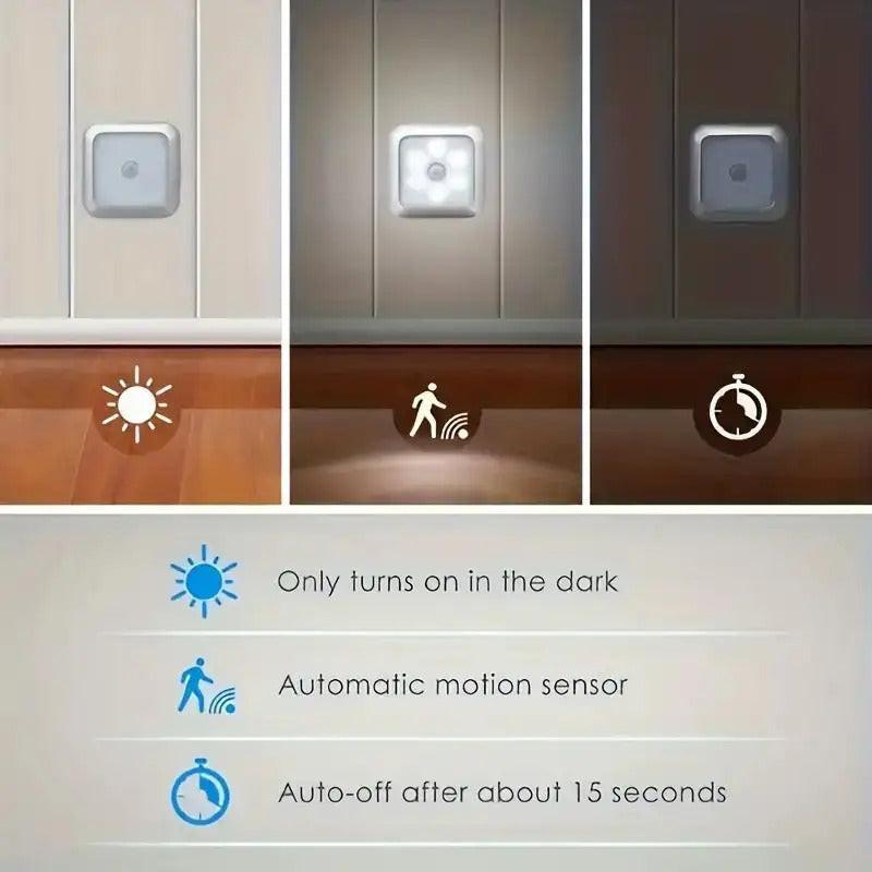 6-LED Motion Sensor Stair Wall Light, Wireless Night Light for Under Cabinet, IP44, for Corridor, Stairs, Closet, Kitchen - Indoor Use for Christmas, ≤36V, Includes Electronic Components (Batteries Not Included) - Buy online at  Vibe In Cart.