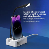 [65W Multi-Functional Charger] 65W Multi-Functional Charger | 1pc with 3 USB-A/1 USB-C Ports, Built-in Stand & Amplifier, USB Charging Station for Smartphones, Tablets, Smart Devices - Compact Power Strip, Modern Charging Hub - Buy online at  Vibe In Cart.