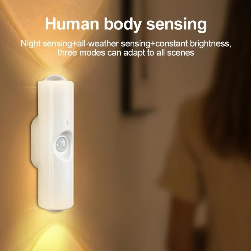 [USB Rechargeable LED] 1pc/2pcs/4pcs Motion Sensor Night Light, Magnetic Wall Light, Detachable Wall-Mounted Lighting with Lens, Up and Down Illumination, USB Rechargeable LED Light, Wireless Stair Light, Indoor Wooden Wall L - Buy online at  Vibe In Cart.