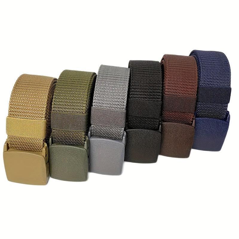 Allergy-Friendly Belts for Men & Women - Versatile Sports & Casual Wear Belts with Metal Buckles, Olive Green, Navy Blue, Black, and More Colors Available, Outdoor Cloth Belts | Adjustable Buckle Belt | Durable Material, Belt - Buy online at  Vibe In Cart.
