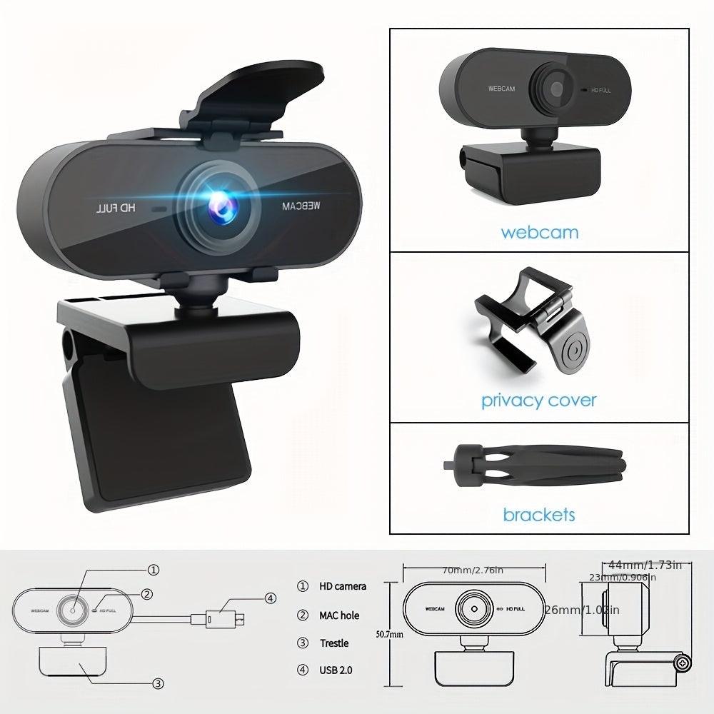1080P Full HD Webcam with Built-In Microphone, Plug And Play, Privacy Cover, Stand, Suitable for Meetings, Game Streaming, Voice Calls, Online Classes, And Home Office Use, High-Definition Video, Easy Installation, Computer C - Buy online at  Vibe In Cart.