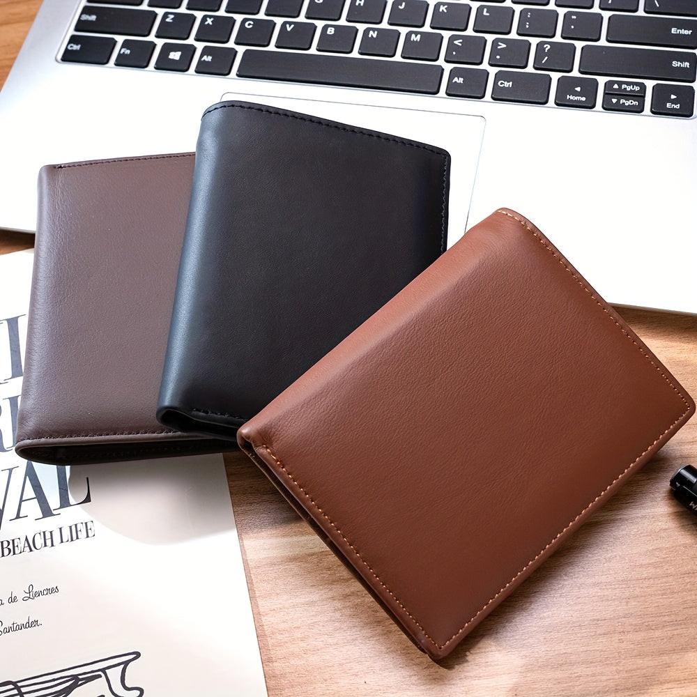 [Genuine Leather Card Holder] Genuine Leather Vintage Thin Vertical Short ID Credit Card Holder Wallet | 1pc for Men & Women, Solid Color, Lining, Non-Braided - Ideal for Thanksgiving, Father's Day, Christmas, Valentine's Day - Buy online at  Vibe In Cart.