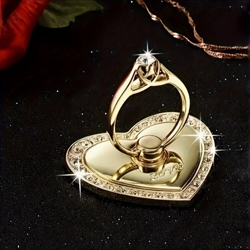 [360° Rotating | Durable] 360° Rotating Heart-Shaped Honeycomb Phone Stand | Foldable Adjustable Height, Durable Metal, Ergonomic Design | Hands-Free Viewing, Compatible with Most Phones, Car Mount, Decorative Accessory - Buy online at  Vibe In Cart.