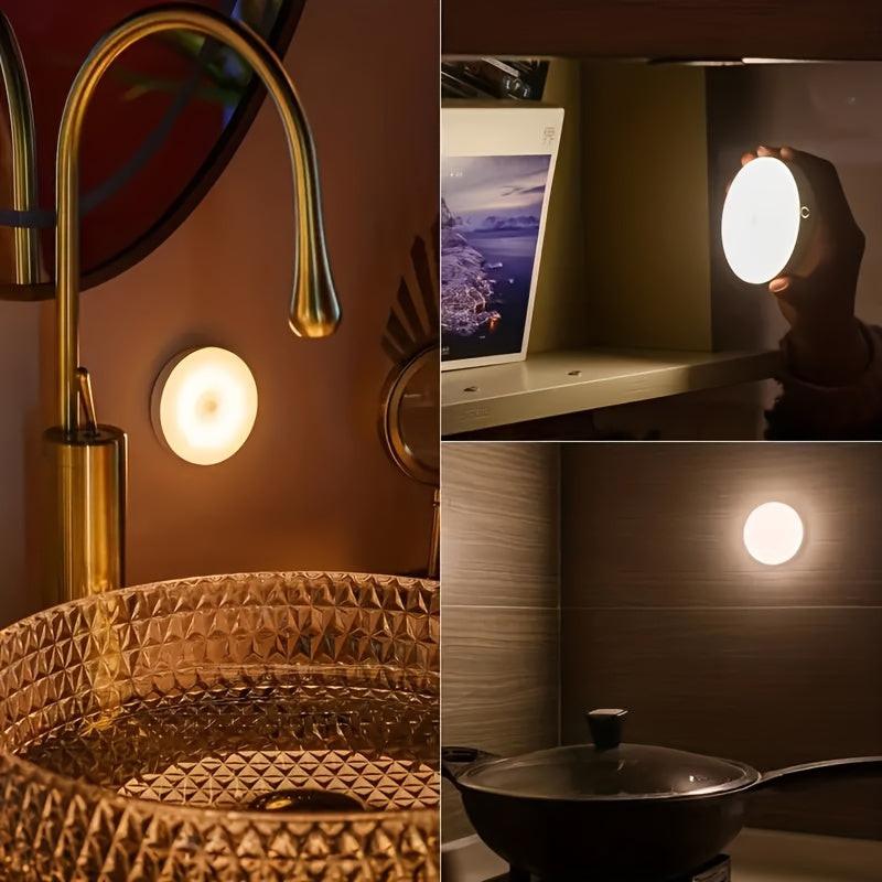 3pcs Motion Sensor Night Lights in Warm White/Cold White - Adjustable Brightness, Automatic On/Off, Ideal for Bedside, Stairs, Under Cabinets & Wardrobes, Night Light for Bedroom - Buy online at  Vibe In Cart.