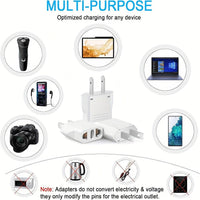 US Plug Adapter, European to USA Travel Plug Adapter, EU to US Plug Converter, Travel from Europe to USA Outlet, Power Travel Adapters European to American, Canada, Mexico, Japan - Buy online at  Vibe In Cart.