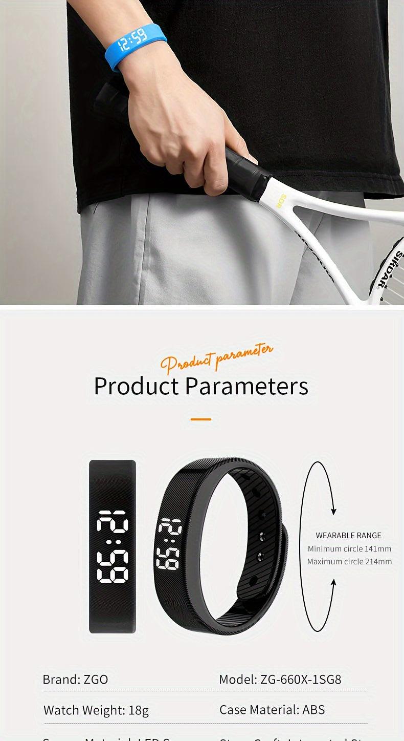 Unisex Digital Watch With Alarm, Pedometer, Timer, Luminous In White