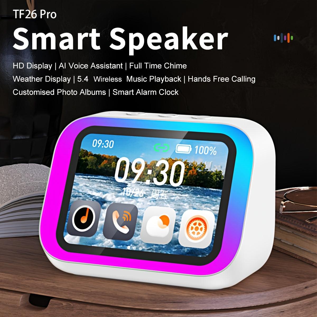 AI Smart Speaker, Smart Alarm Clock with Wireless Speaker & Dynamic RGB Light, Hi-Fi Stereo Sound, HD Smart Display, Answer/Make Call, Voice Assistant, Period Tracker, 2000mAh Battery, Portable Speakers - Charging Bedside Dig - Buy online at  Vibe In Cart.