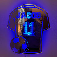 Custom Football Shirt LED Mirror - Personalized Acrylic Gift for Dad, Man Cave Wall Decor (Christmas/Birthday/Father's Day) - Buy online at  Vibe In Cart.