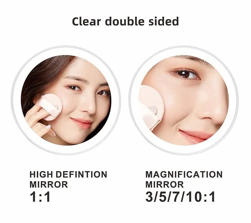 8 inch Makeup Mirror Chrome 3x/5x/7x/10x Magnifying Double Side USB Charging Bathroom 3 color light Smart Cosmetic Mirrors - Buy online at  Vibe In Cart.