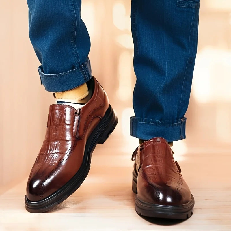 Leather Shoes for Men Wedding Formal Oxfords Business Casual Office Work Shoes for Men Classic Luxury Pointy Men's Dress Shoes - Buy online at  Vibe In Cart.