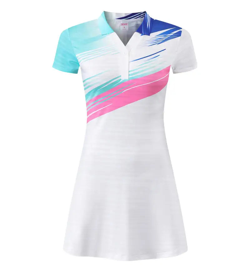 New Summer Women Tennis Dress Pickleball Skirt Golf Dress For Girls Knee Length Sports Dresses for Badminton Workout