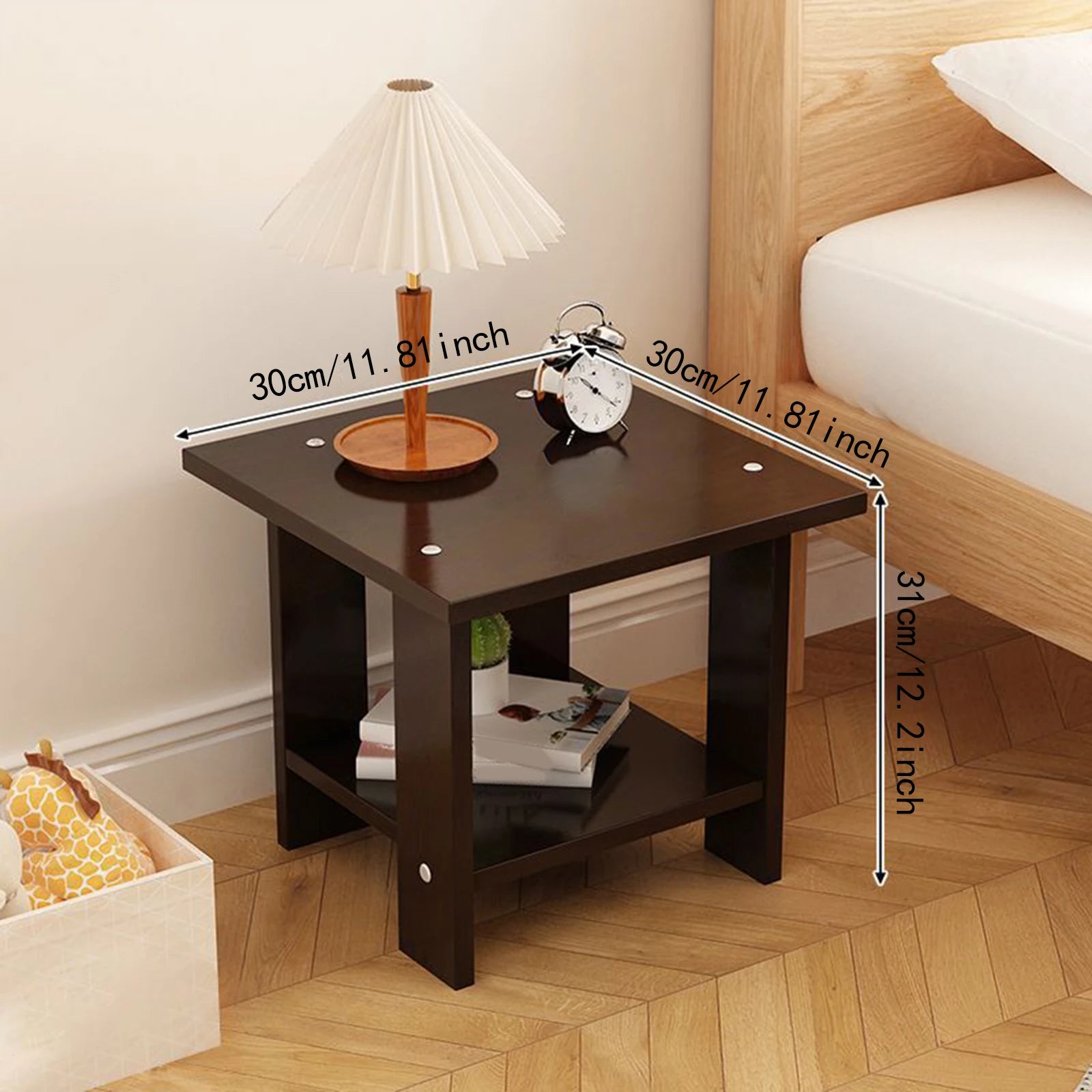 Simple Bedside Table Wooden Double Layers Solid Wood Nightstands Night Table For Table Sofa Side Table Home Furniture - Buy online at  Vibe In Cart.