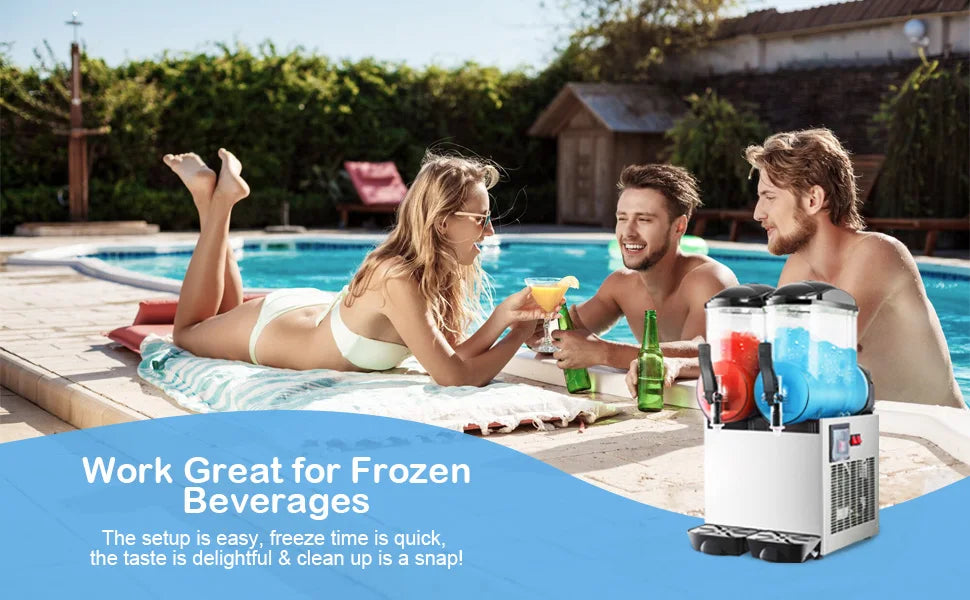 Commercial 6.4 Gal Margarita Machine 1050W Large Capacity Electric Slushy Frozen Drink Maker 24L Icy Treats Kitchen Appliance - Buy online at  Vibe In Cart.