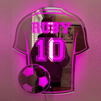 Custom Football Shirt LED Mirror - Personalized Acrylic Gift for Dad, Man Cave Wall Decor (Christmas/Birthday/Father's Day) - Buy online at  Vibe In Cart.