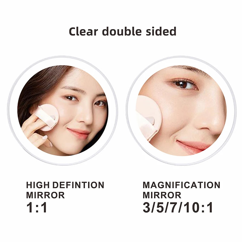 8 inch Makeup Mirror Chrome 3x/5x/7x/10x Magnifying Double Side USB Charging Bathroom 3 color light Smart Cosmetic Mirrors - Buy online at  Vibe In Cart.