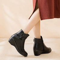 Fashion Winter Women Ankle Boots PU Leather Female Thick Plush Warm Snow Boots Mother Waterproof Non-slip Booties Luxury - Buy online at  Vibe In Cart.