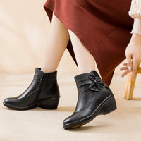 Fashion Winter Women Ankle Boots PU Leather Female Thick Plush Warm Snow Boots Mother Waterproof Non-slip Booties Luxury - Buy online at  Vibe In Cart.