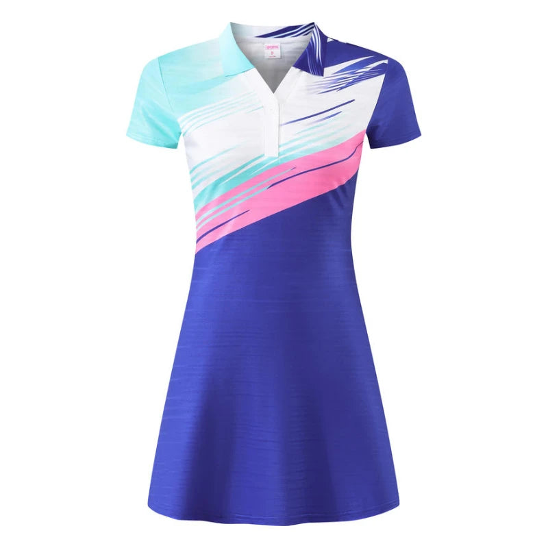New Summer Women Tennis Dress Pickleball Skirt Golf Dress For Girls Knee Length Sports Dresses for Badminton Workout