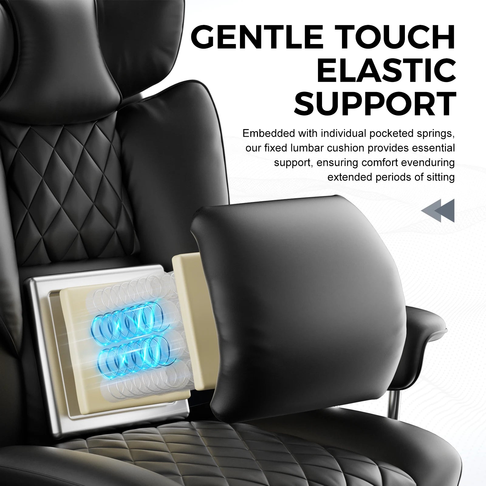 Big and Tall Gaming Chair with Pocket Spring Lumbar Support, Ergonomic Office Chair with Footrest - Buy online at  Vibe In Cart.