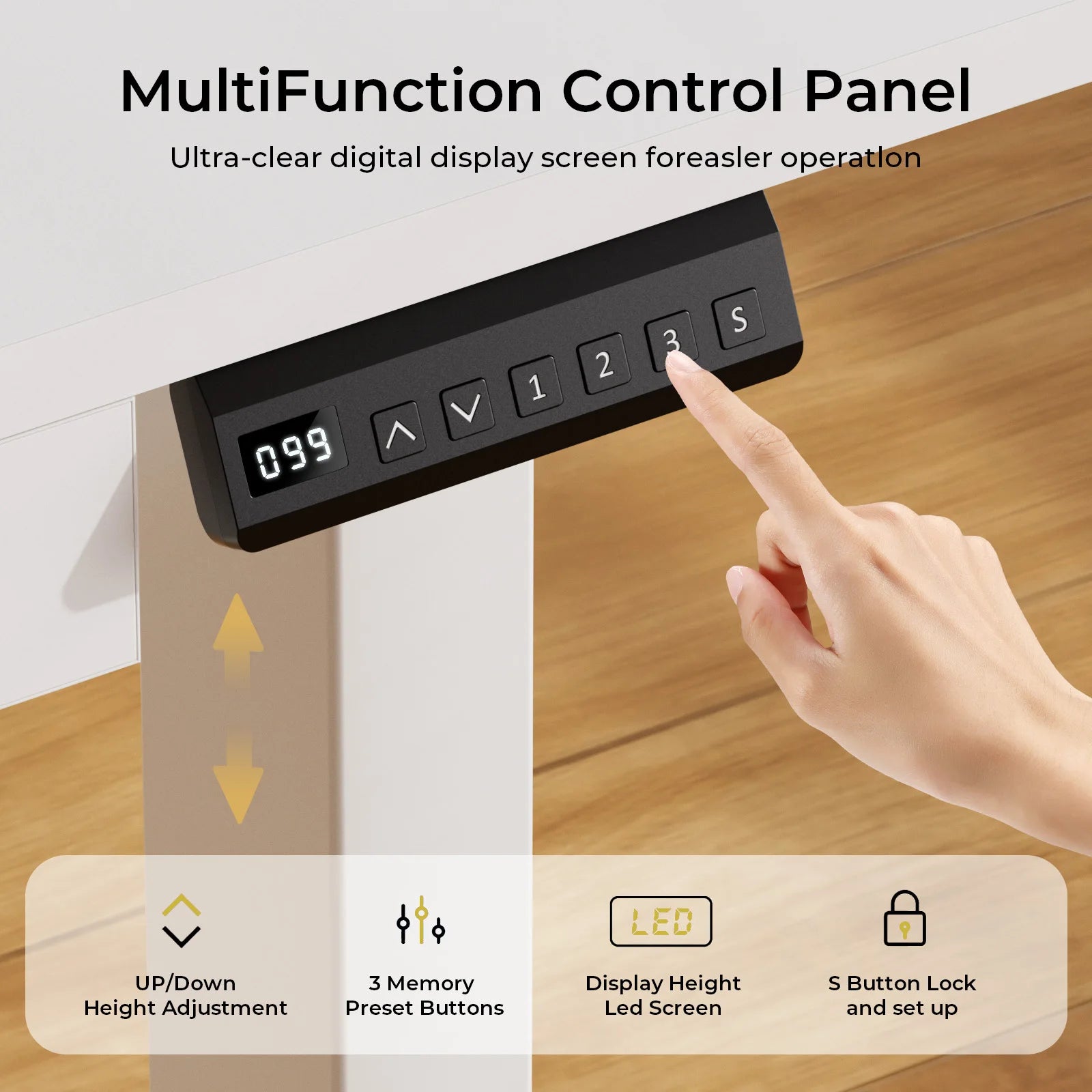Electric Standing Desk with Drawers, Sit Stand up Desk, Height Adjustable Ergonomic Home Office Computer Desk - Buy online at  Vibe In Cart.