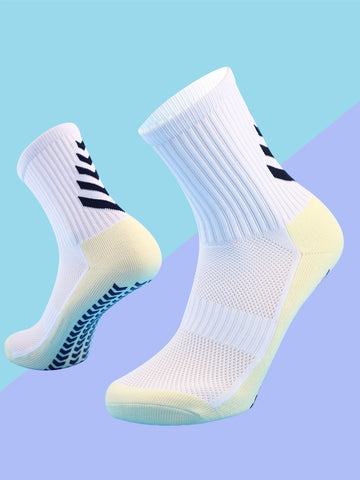 1 Pair Men's Football Socks with Grip, Non Slip Anti Slip Athletic Socks with Cushion Pads for Football/Basketball/Hockey - Buy online at  Vibe In Cart.