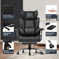 Big and Tall Gaming Chair with Pocket Spring Lumbar Support, Ergonomic Office Chair with Footrest - Buy online at  Vibe In Cart.