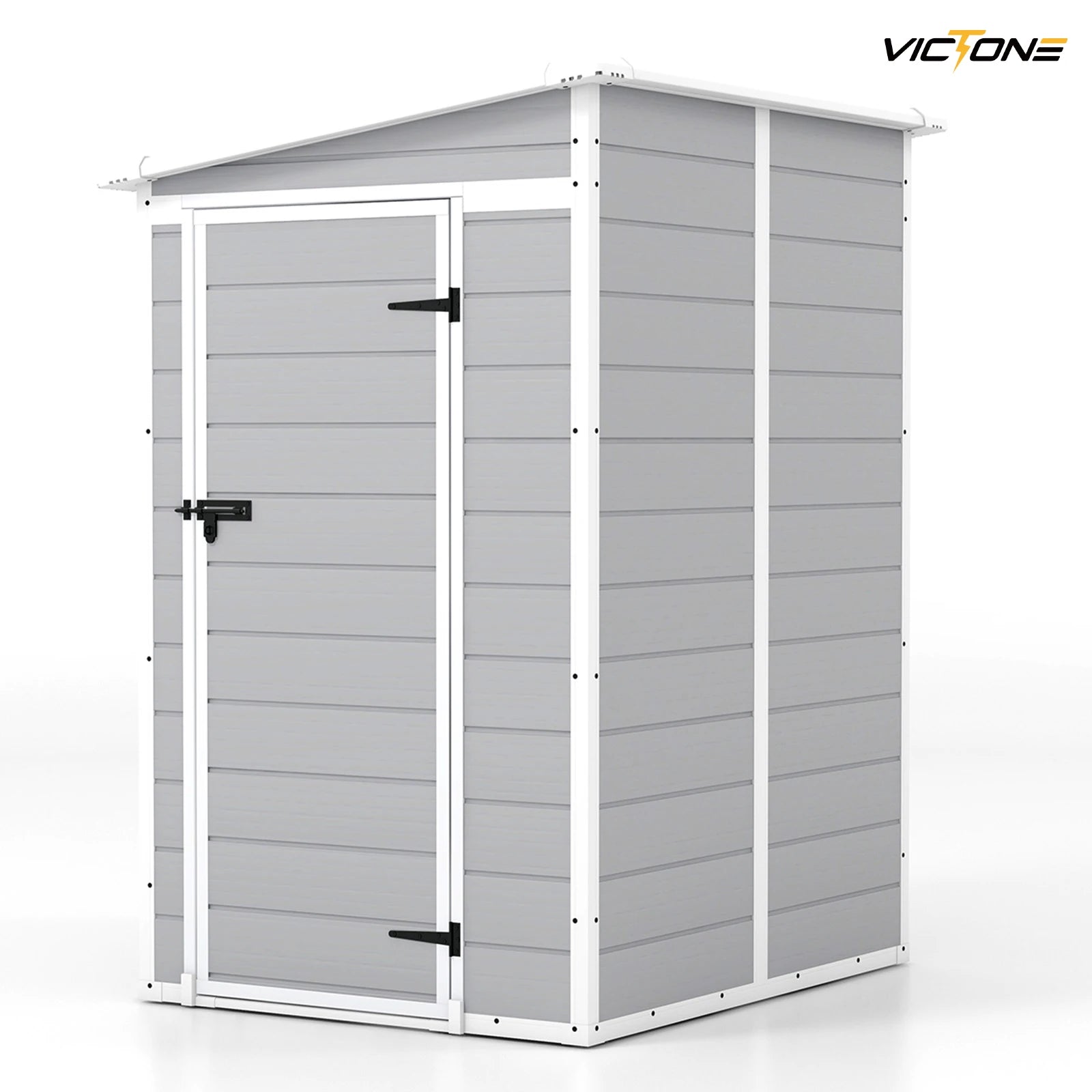 Victone 5x4 FT Plastic Outdoor Storage hed With Floor, Resin Storage shed &Lockable & Window Door For Patio Furniture - Buy online at  Vibe In Cart.