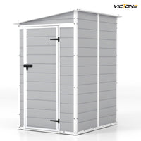 Victone 5x4 FT Plastic Outdoor Storage hed With Floor, Resin Storage shed &Lockable & Window Door For Patio Furniture - Buy online at  Vibe In Cart.