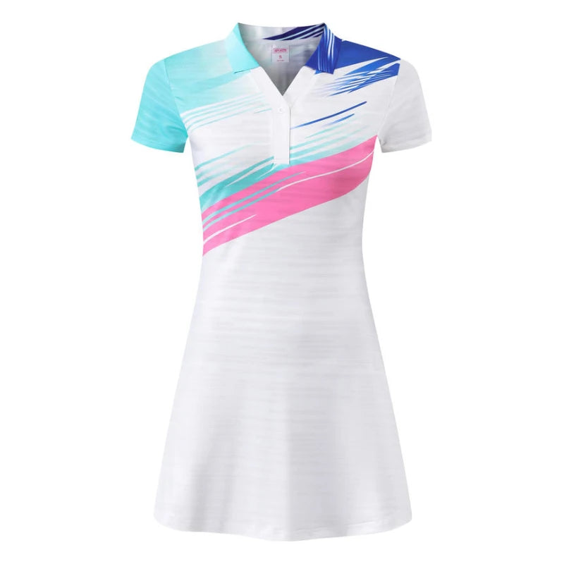 New Summer Women Tennis Dress Pickleball Skirt Golf Dress For Girls Knee Length Sports Dresses for Badminton Workout