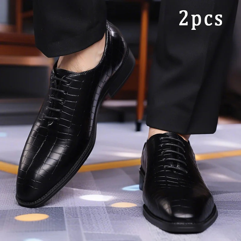 Luxury Mens Leather Shoes Retro Carved Lace-up Brogue Oxford Wedding Men Dress Shoes Male Formal Business Gentleman Office Shoes - Buy online at  Vibe In Cart.