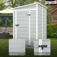 Victone 5x4 FT Plastic Outdoor Storage hed With Floor, Resin Storage shed &Lockable & Window Door For Patio Furniture - Buy online at  Vibe In Cart.