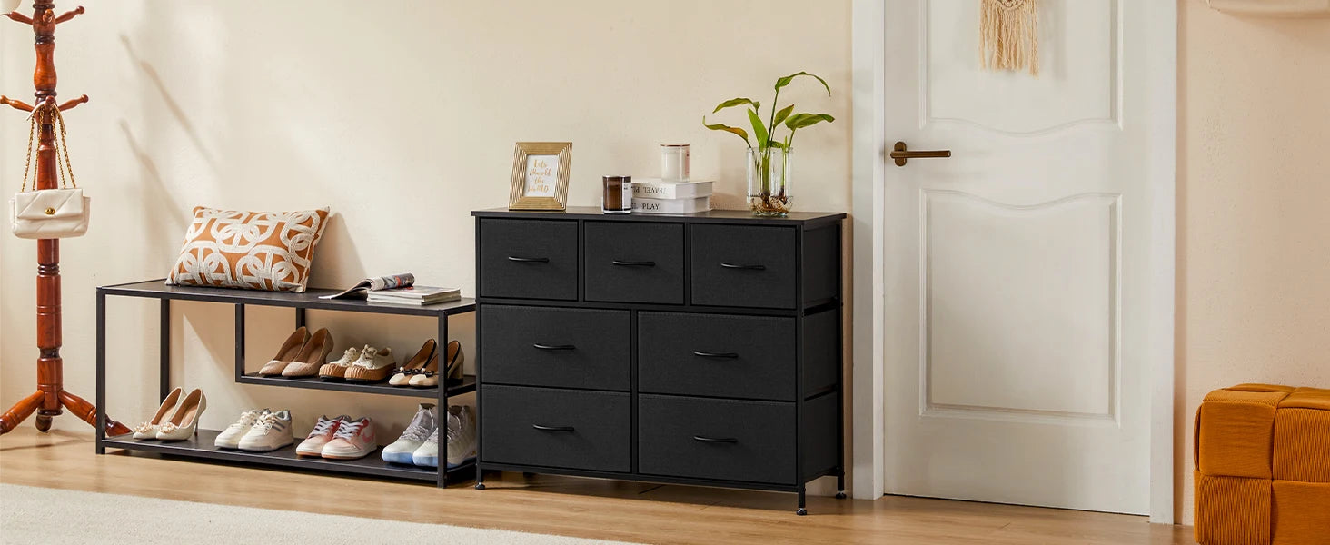 JHK Desser For Bedroom With 7 Fabric Drawers Organizer Storage Closet Chest Clothes For Living Room Display Cabinet Of Furniture - Buy online at  Vibe In Cart.