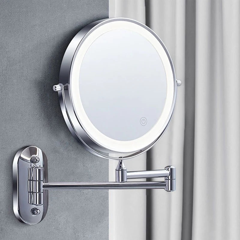 8 inch Makeup Mirror Chrome 3x/5x/7x/10x Magnifying Double Side USB Charging Bathroom 3 color light Smart Cosmetic Mirrors - Buy online at  Vibe In Cart.