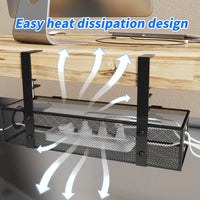 Under Desk Wire Management Clamp Mount Organizer Black 1 Pack