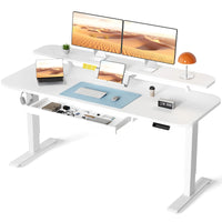 Electric Standing Desk with Drawers, Sit Stand up Desk, Height Adjustable Ergonomic Home Office Computer Desk - Buy online at  Vibe In Cart.