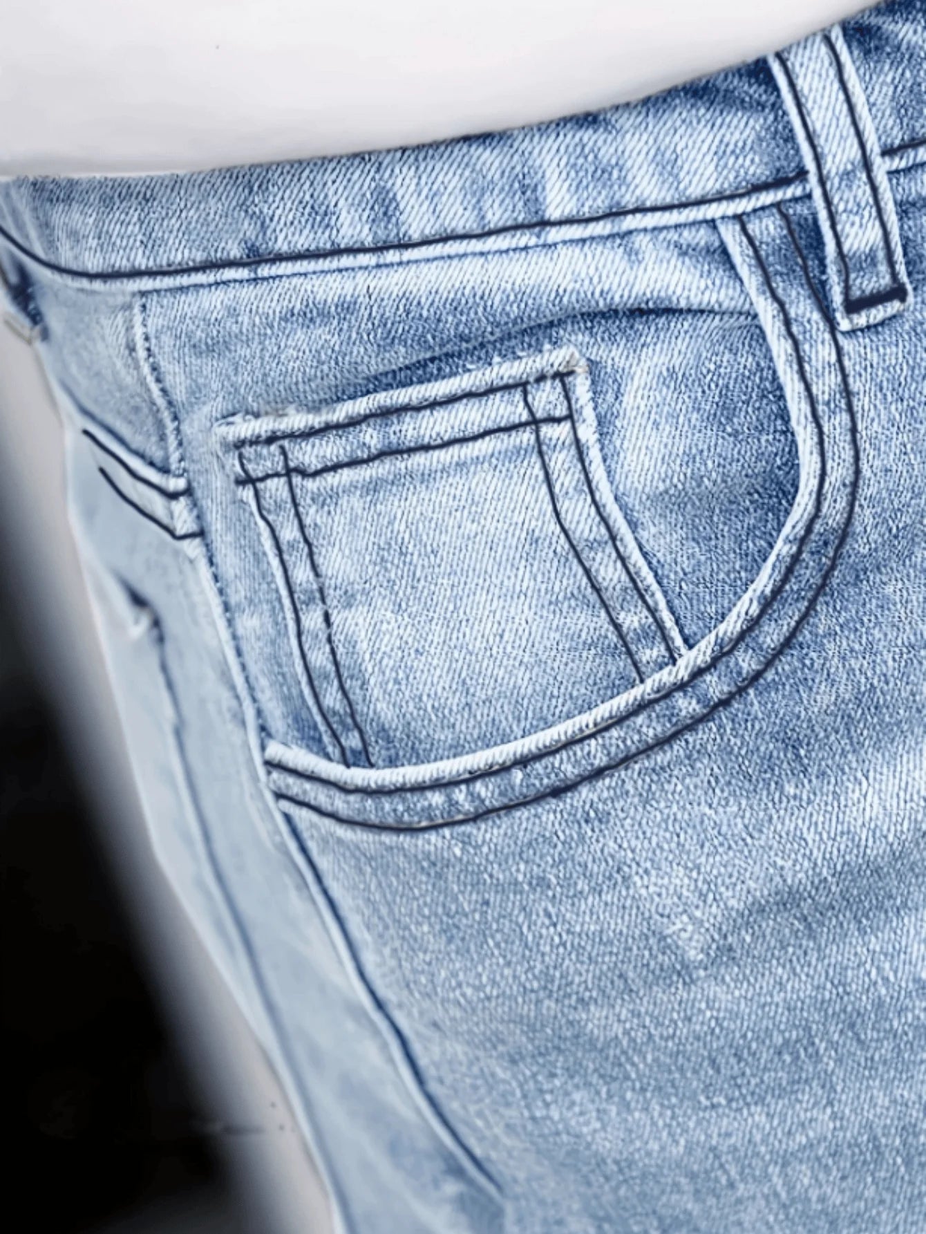 Men's Slim-Fit Stretch Jeans - All-Season Casual Five-Pocket Light Blue | Effortless Comfort for Fall Layers - Buy online at  Vibe In Cart.