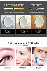 8 inch Makeup Mirror Chrome 3x/5x/7x/10x Magnifying Double Side USB Charging Bathroom 3 color light Smart Cosmetic Mirrors - Buy online at  Vibe In Cart.