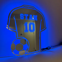 Custom Football Shirt LED Mirror - Personalized Acrylic Gift for Dad, Man Cave Wall Decor (Christmas/Birthday/Father's Day) - Buy online at  Vibe In Cart.