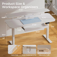 Electric Standing Desk with Drawers, Sit Stand up Desk, Height Adjustable Ergonomic Home Office Computer Desk - Buy online at  Vibe In Cart.