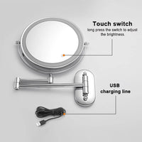 8 inch Makeup Mirror Chrome 3x/5x/7x/10x Magnifying Double Side USB Charging Bathroom 3 color light Smart Cosmetic Mirrors - Buy online at  Vibe In Cart.