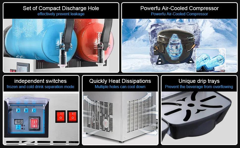 Commercial 6.4 Gal Margarita Machine 1050W Large Capacity Electric Slushy Frozen Drink Maker 24L Icy Treats Kitchen Appliance - Buy online at  Vibe In Cart.