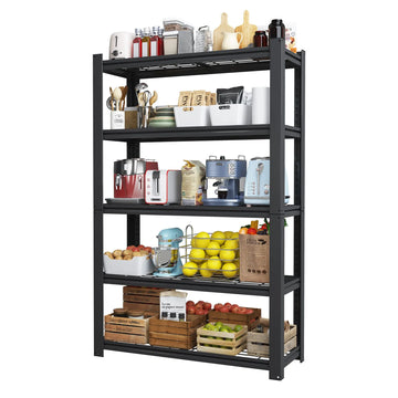 72"H 5-Tier Storage Bookshelf Adjustable Metal Wire Racks Heavy Duty Standing Shelf Organizer for Living Room and Kitchen - Buy online at  Vibe In Cart.