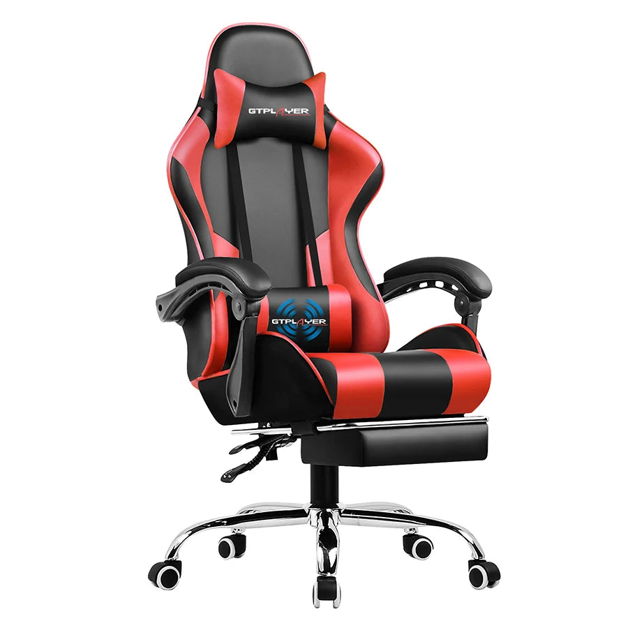 GTPLAYER Gaming Chair with Footrest, Lumbar Support, Adjustable Height, Swivel Seat, Headrest for Office or Gaming - Buy online at  Vibe In Cart.