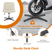 JHK Cross Legged Office Living Room Rocking Gaming Chair Armless Wide Desk Adjustable Swivel Fabric Task Vanity Home Office - Buy online at  Vibe In Cart.