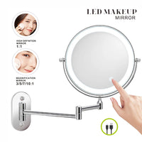8 inch Makeup Mirror Chrome 3x/5x/7x/10x Magnifying Double Side USB Charging Bathroom 3 color light Smart Cosmetic Mirrors - Buy online at  Vibe In Cart.