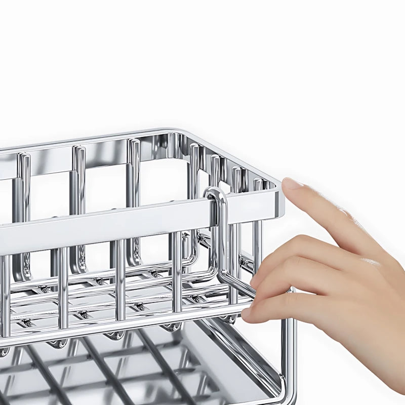 Over-Sink Kitchen Organizer - Sponge Holder & Drying Rack with Faucet Mount, Space-Saving Storage for Sponges and Brushes - Buy online at  Vibe In Cart.
