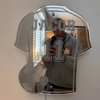 Custom Football Shirt LED Mirror - Personalized Acrylic Gift for Dad, Man Cave Wall Decor (Christmas/Birthday/Father's Day) - Buy online at  Vibe In Cart.