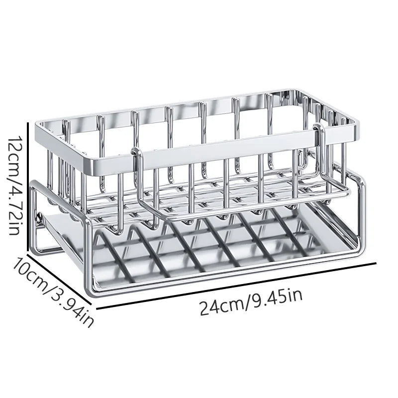 Over-Sink Kitchen Organizer - Sponge Holder & Drying Rack with Faucet Mount, Space-Saving Storage for Sponges and Brushes - Buy online at  Vibe In Cart.