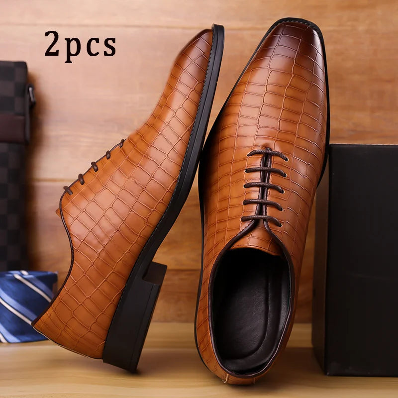 Luxury Mens Leather Shoes Retro Carved Lace-up Brogue Oxford Wedding Men Dress Shoes Male Formal Business Gentleman Office Shoes - Buy online at  Vibe In Cart.